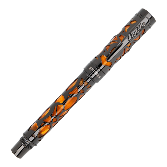 Conklin Endura Deco Crest Orange and Black Fountian Pen, CK72183