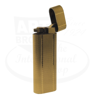 Cartier Preowned Vintage Gold Barley Grain Lighter Cartier-10 rectangular textured metal design open lid