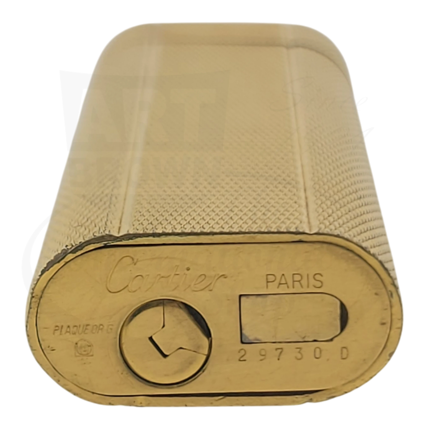 Cartier Preowned Vintage Gold Barley Grain Lighter Cartier-10 SKU 29730.D rectangular textured body