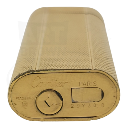 Cartier Preowned Vintage Gold Barley Grain Lighter Cartier-10 SKU 29730.D rectangular textured body
