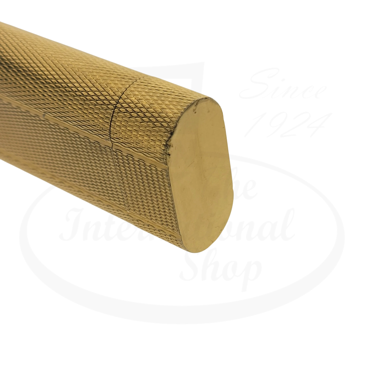 Cartier Preowned Vintage Cartier-10 gold barley grain lighter with textured grip and smooth flat ends