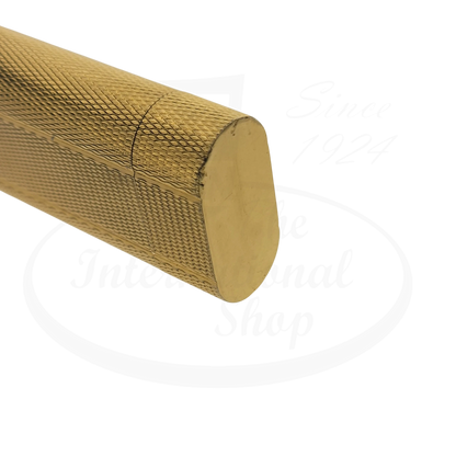 Cartier Preowned Vintage Cartier-10 gold barley grain lighter with textured grip and smooth flat ends