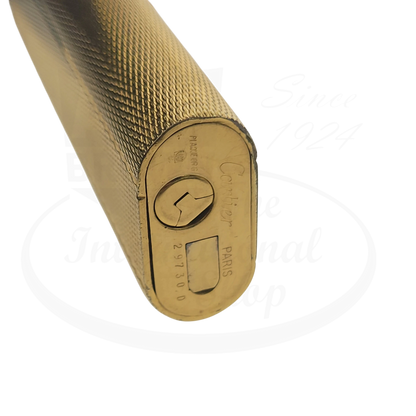 Cartier Gold Barley Grain Lighter Cartier-10 SKU 297300 vintage preowned gold tone textured lighter