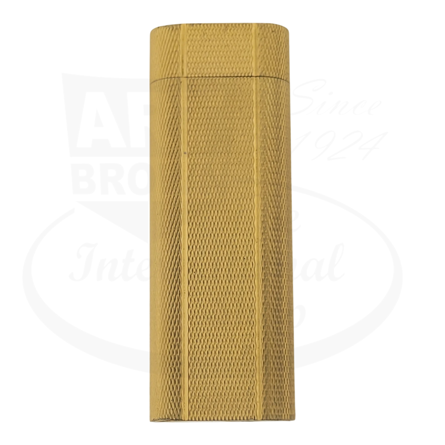 Cartier Preowned Vintage Cartier-10 gold barley grain lighter with textured rectangular metal body in gold tone