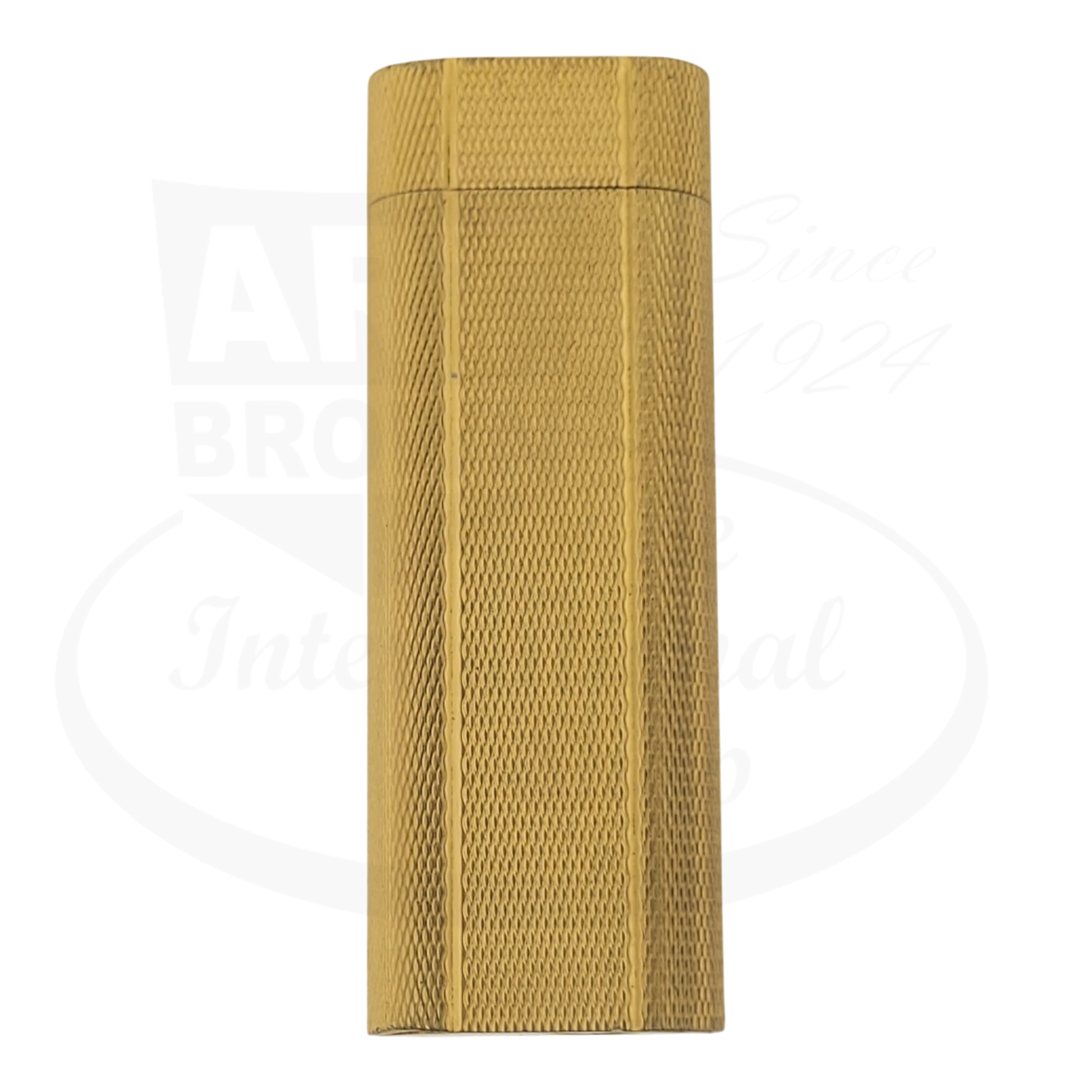 Cartier Preowned Vintage Cartier-10 gold barley grain lighter with textured rectangular metal body in gold tone