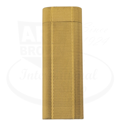 Cartier Preowned Vintage Cartier-10 gold barley grain lighter with textured rectangular metal body in gold tone
