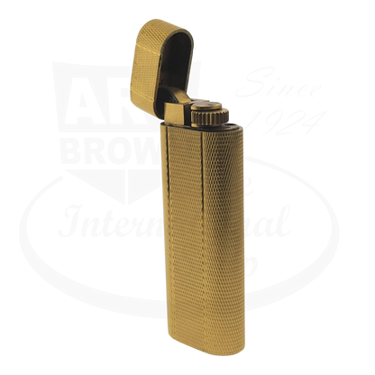 Cartier Preowned Vintage Gold Barley Grain Lighter Cartier-10 Slim textured metal body with flip-top lid in gold tone