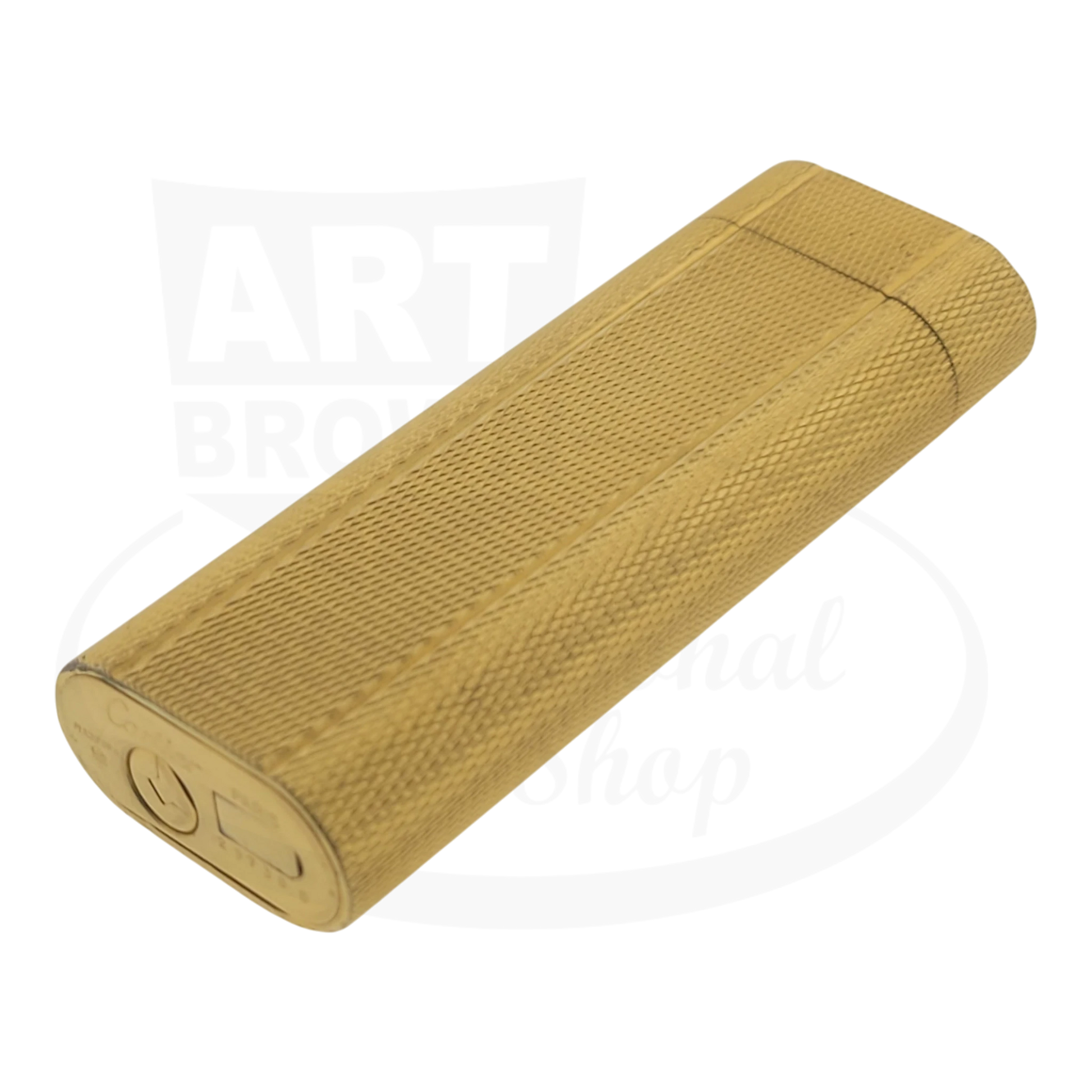 Cartier Vintage Gold Barley Grain Lighter Cartier-10 slim rectangular metal case textured finish