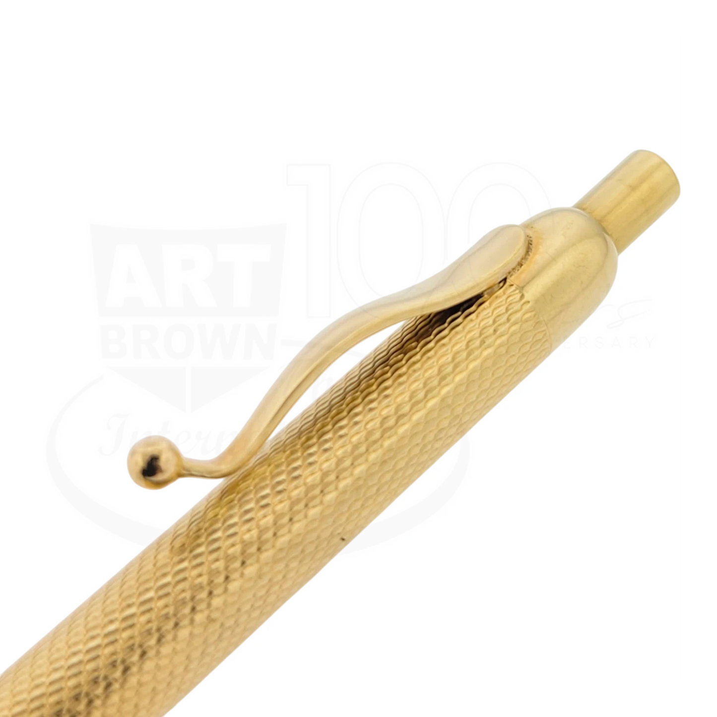 Vintage Preowned Cartier Solid 14K Gold Barley Grain Retractable Ballpoint Pen