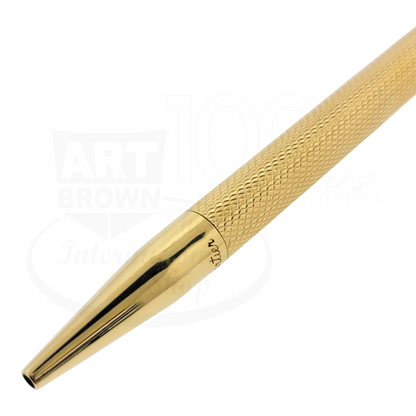 Vintage Preowned Cartier Solid 14K Gold Barley Grain Retractable Ballpoint Pen