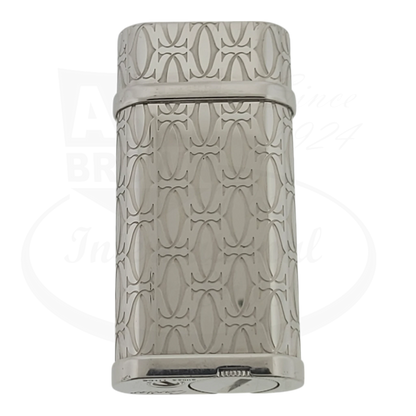 Cartier Pasha Silver Lighter Cartier-8 silver-tone engraved monogram pattern roller ignition compact design