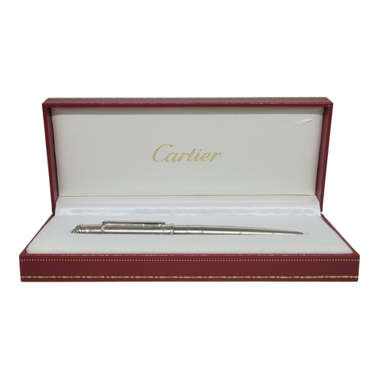 Preowned Cartier Diabolo Platinum Double-C Ballpoint Pen, Cartier-9
