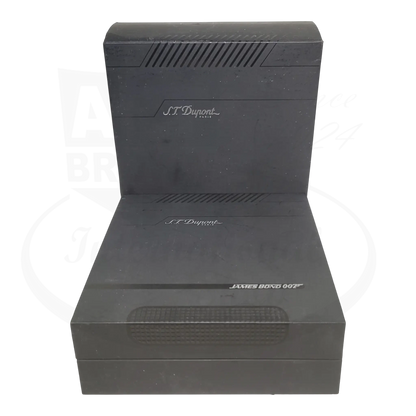 S.T. Dupont James Bond 007 key ring box only in black textured cardboard with silver logo and branding details