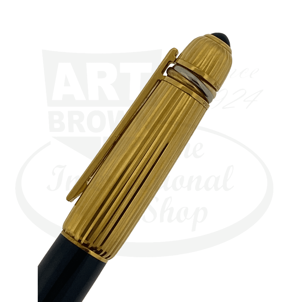 Cartier Vintage Pasha Fountain Pen Black Lacquer with Gold FInish
