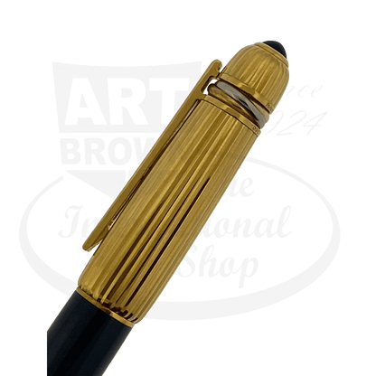 Cartier Vintage Pasha Fountain Pen Black Lacquer with Gold FInish