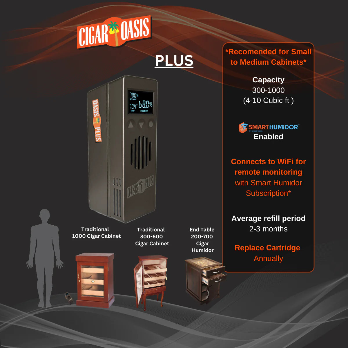 Cigar Oasis Plus 4.0 Electronic Humidifier