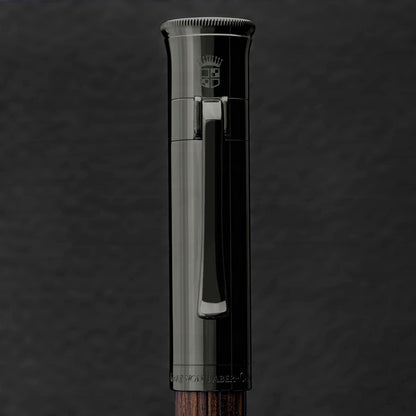 Graf von Faber-Castell Classic Macassar Fountain Pen Black metal cap with clip and dark brown Macassar wood barrel
