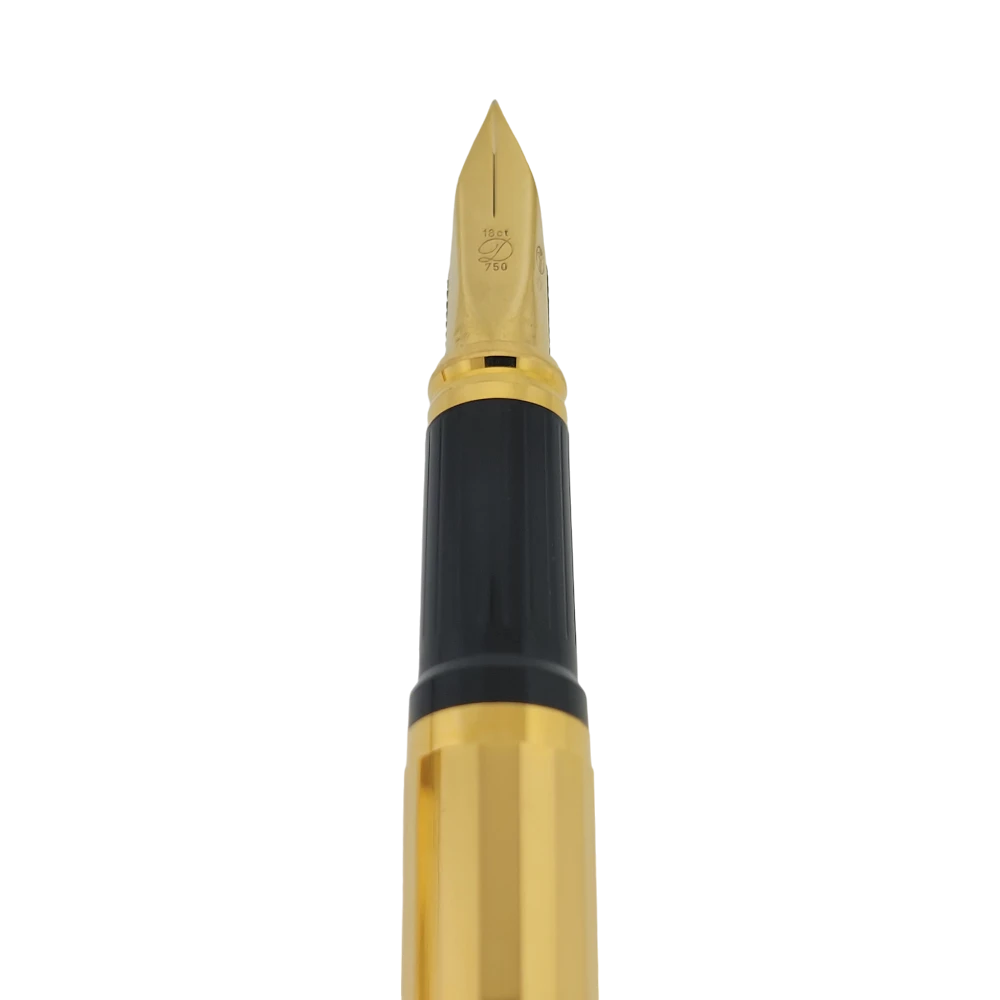 Vintage S.T. Dupont Classique Gold Hexagonal Rollerball & Fountain Pen Set