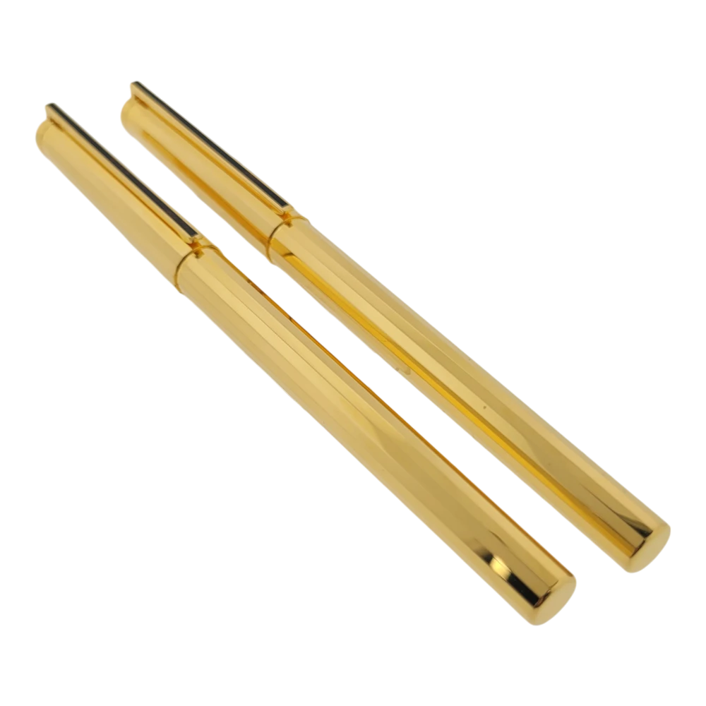 Vintage S.T. Dupont Classique Gold Hexagonal Rollerball & Fountain Pen Set
