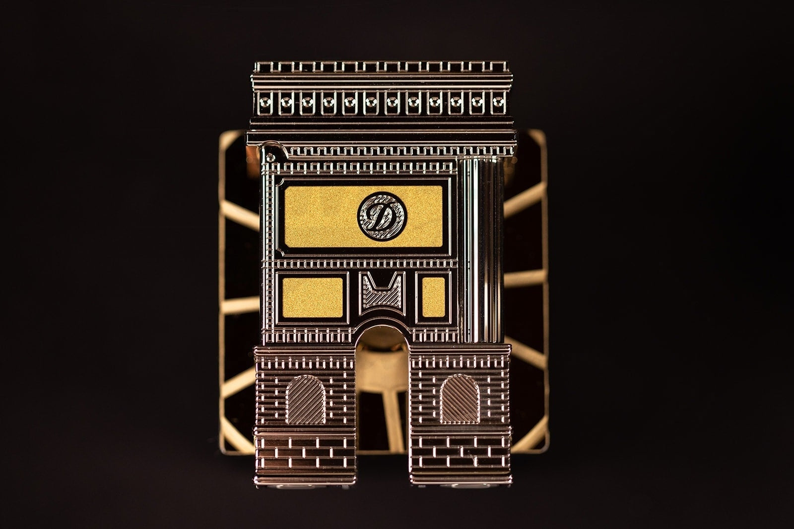 Close up view the S.T. Dupont Loves Pairs limited edition Line 2 lighter.