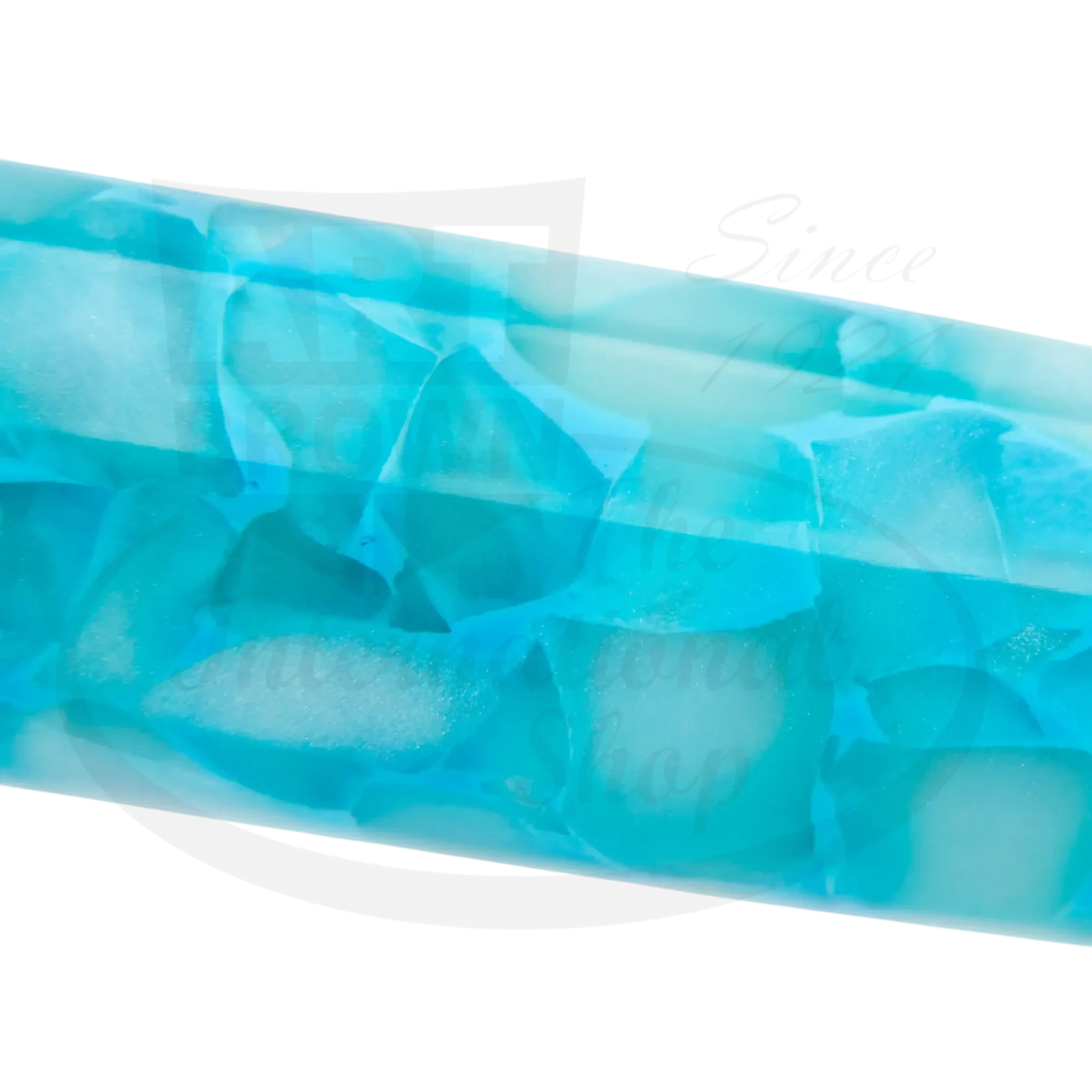 Conklin All American Turquoise Serenity CK76162 European resin body with turquoise and white marbled finish fountain pen barrel close-up