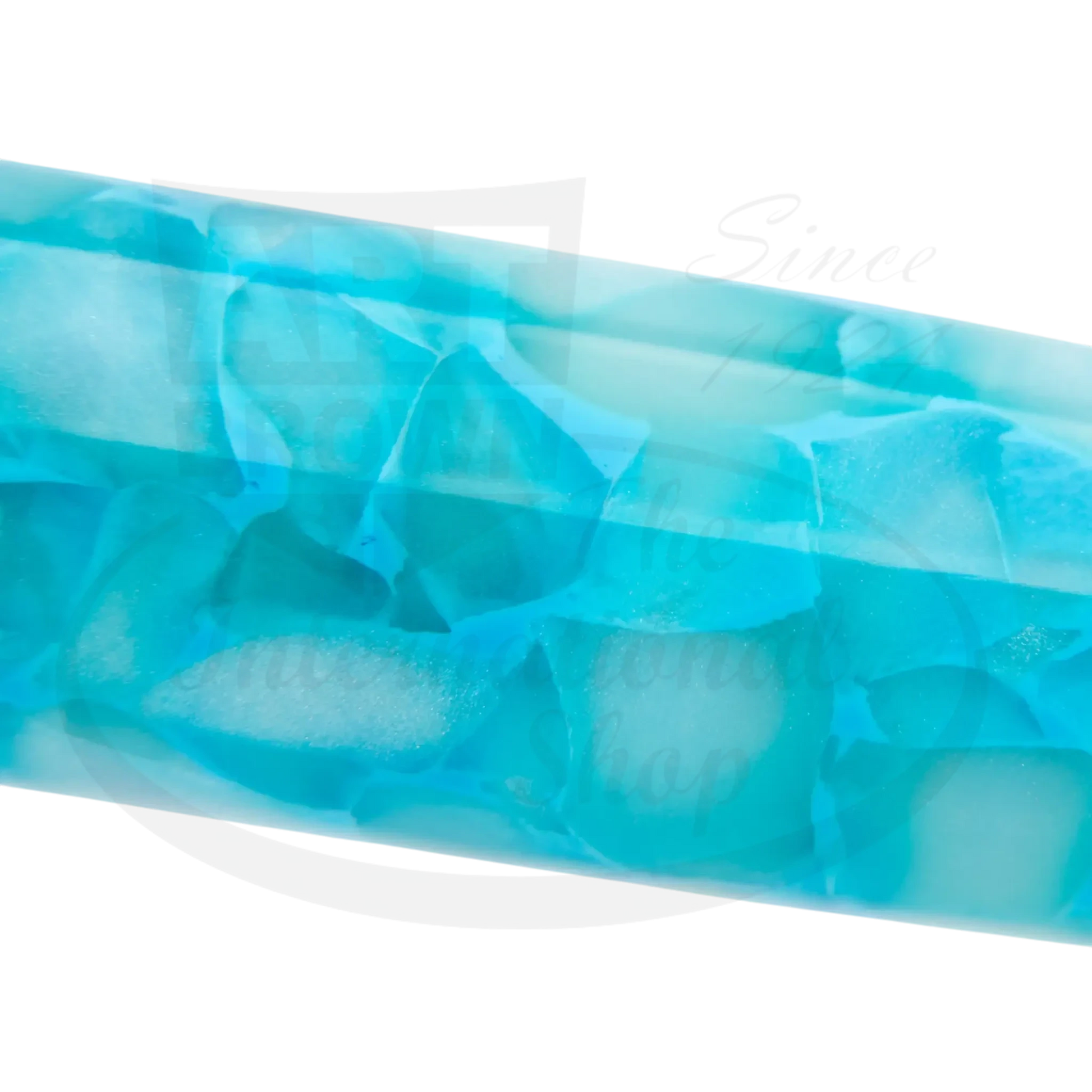 Conklin All American Turquoise Serenity CK76162 European resin body with turquoise and white marbled finish fountain pen barrel close-up