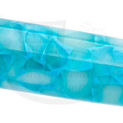 Conklin All American Turquoise Serenity CK76162 European resin body with turquoise and white marbled finish fountain pen barrel close-up
