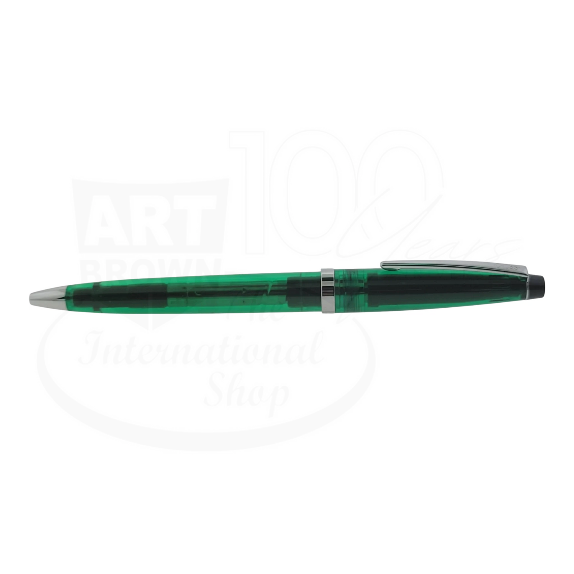 Cross vintage Solo Collectors Edition transparent green resin ballpoint pen with silver-tone accents and black details