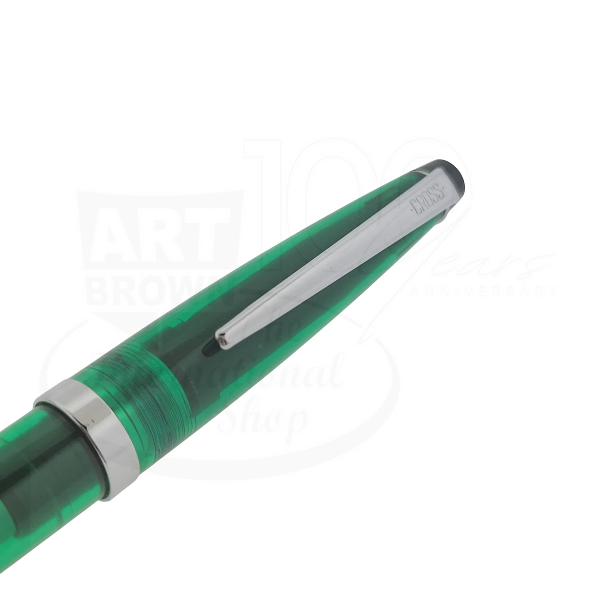 Cross Solo Collectors Edition vintage green resin ballpoint pen with silver clip and transparent barrel design