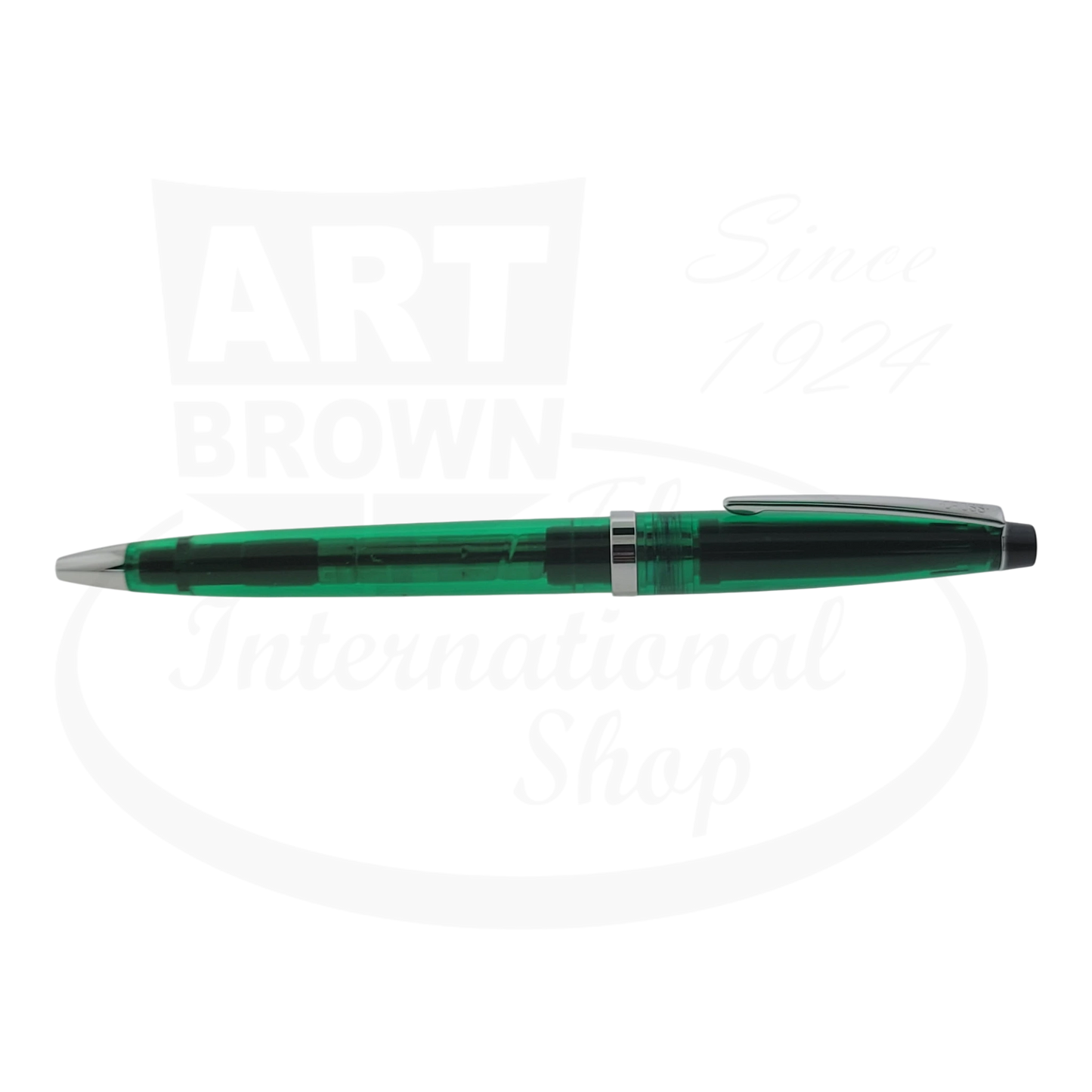 Rare Vintage Cross Solo Transparent Green Ballpoint Pen sleek metal clip and tip design