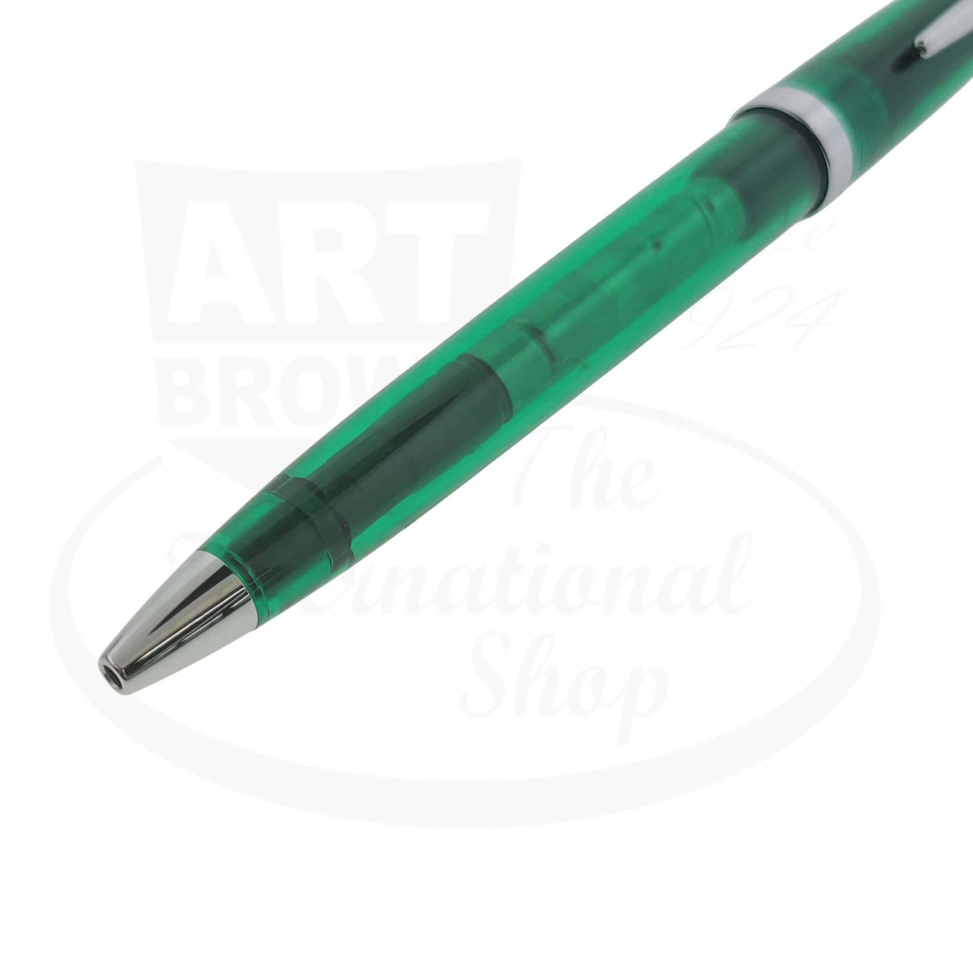 Rare Vintage Cross Solo Collectors Edition transparent green ballpoint pen with metal tip and visible ink chamber