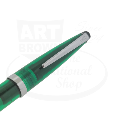 Rare Vintage Cross Solo collectors edition transparent green ballpoint pen metal clip pen body close-up