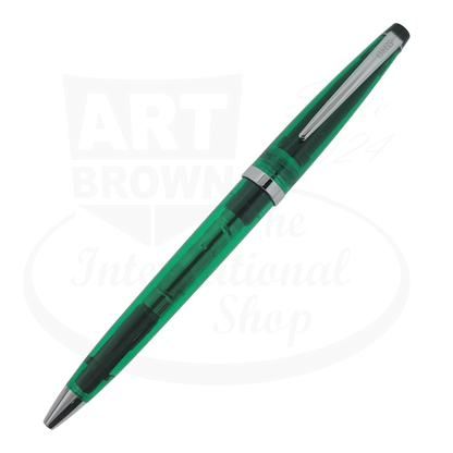 Rare Vintage Cross Solo Collector Edition transparent green acrylic ballpoint pen with silver clip and tip
