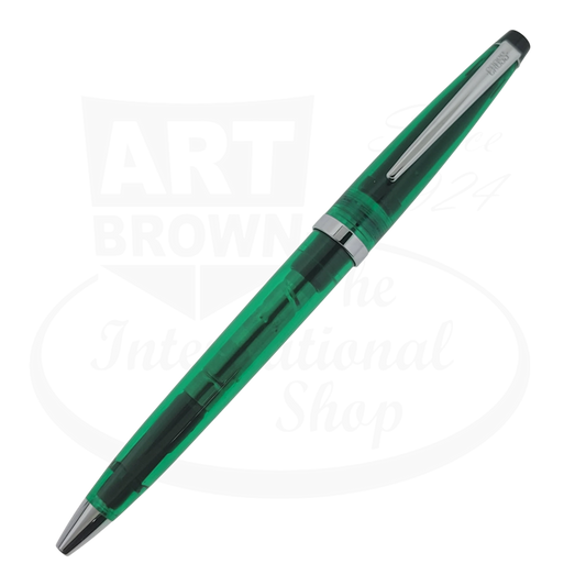 Rare Vintage Cross Solo Collector Edition transparent green acrylic ballpoint pen with silver clip and tip