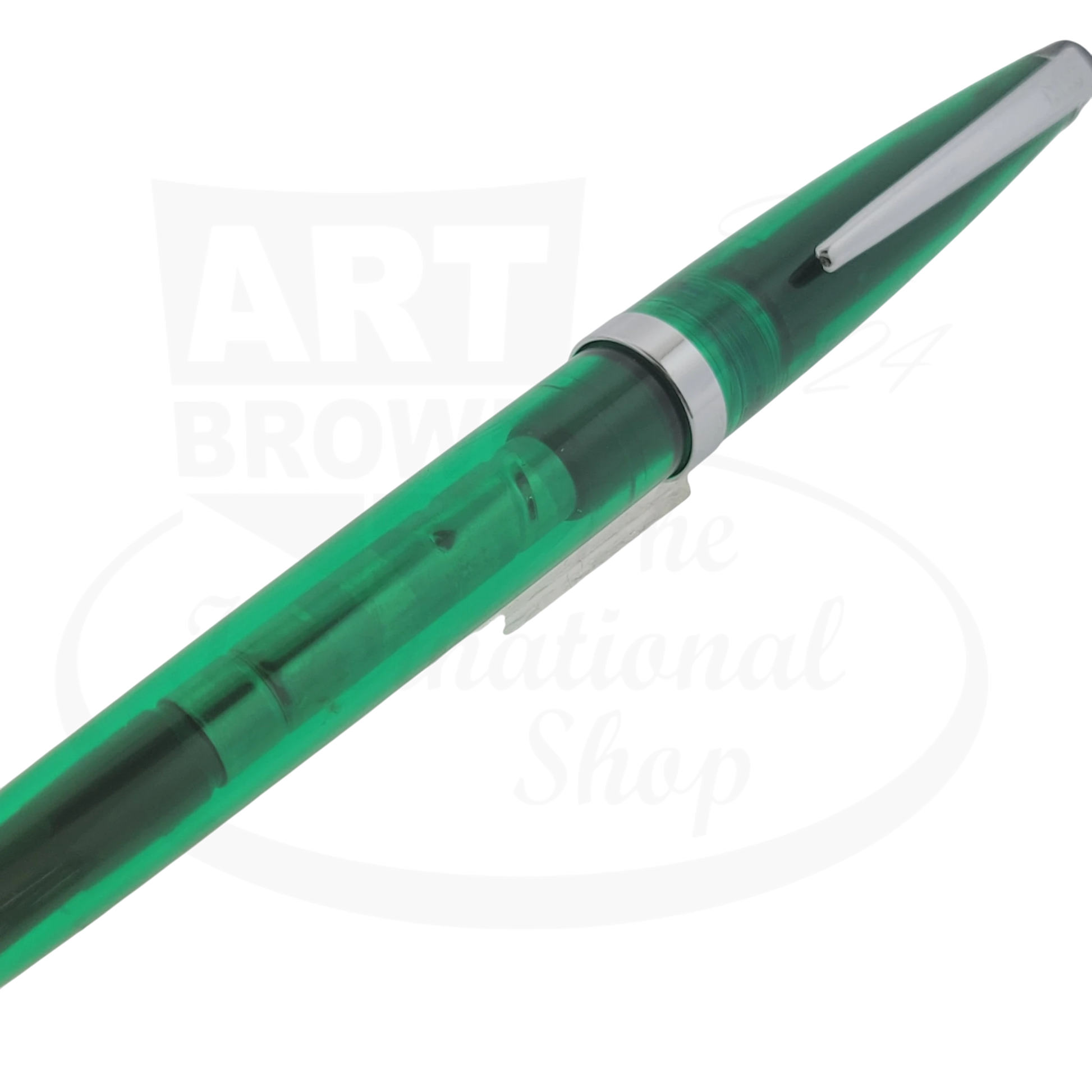 Rare Vintage Cross Solo Collectors Edition ballpoint pen transparent green plastic body with silver clip and tip