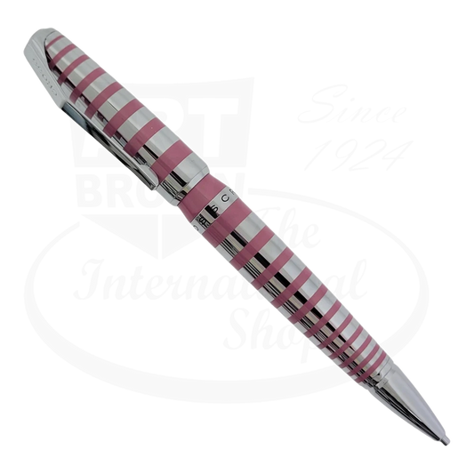 Cross mechanical pencil set in chrome with pink placed stripes