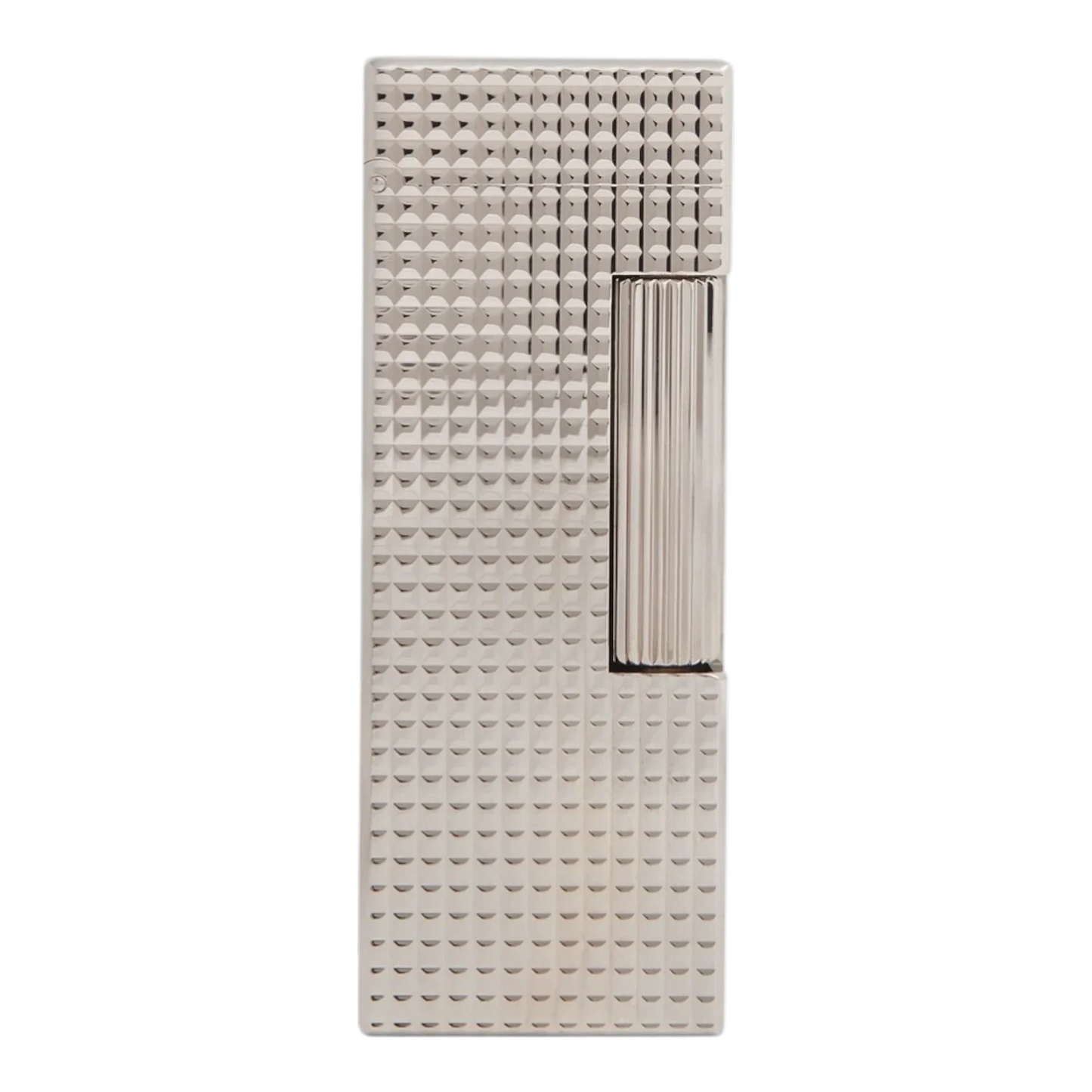 Dunhill Rollagas Hobnail Lighter with geometric hobnail pattern and palladium finish