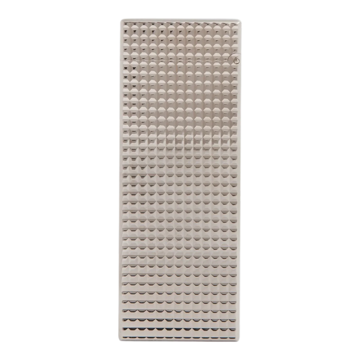 Dunhill Rollagas Hobnail Lighter close-up showing distinctive palladium geometric hobnail pattern