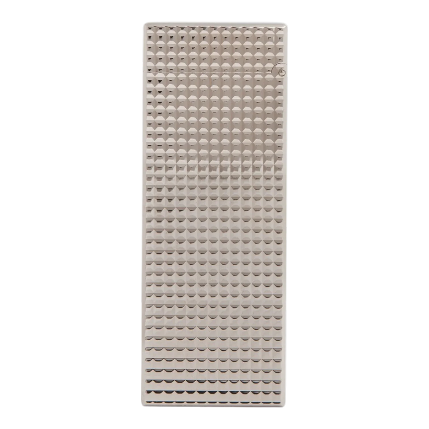 Dunhill Rollagas Hobnail Lighter close-up showing distinctive palladium geometric hobnail pattern