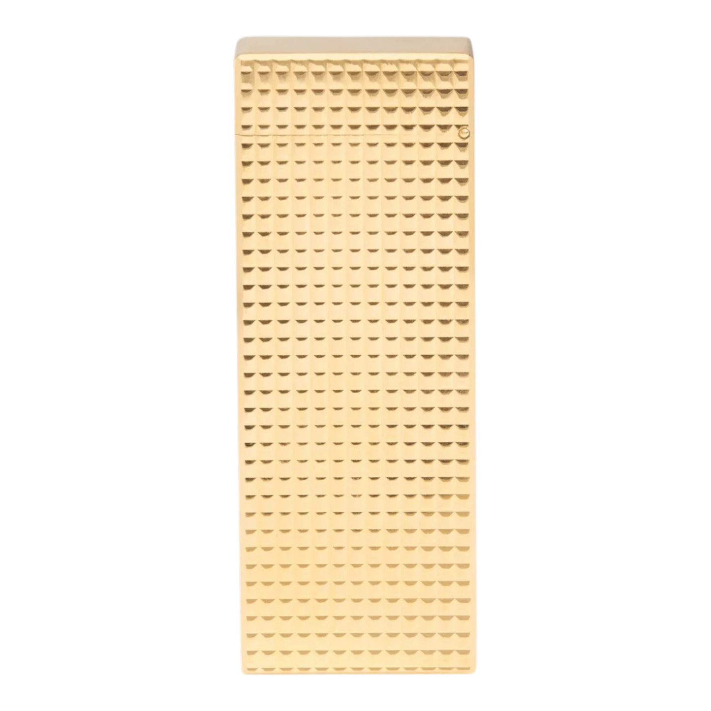 Dunhill Rollagas Hobnail Lighter front view highlighting gold geometric hobnail texture