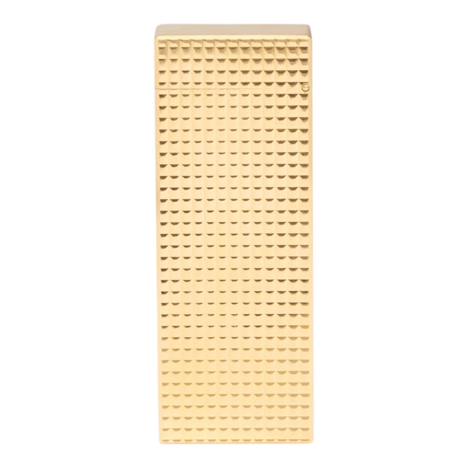 Dunhill Rollagas Hobnail Lighter front view highlighting gold geometric hobnail texture