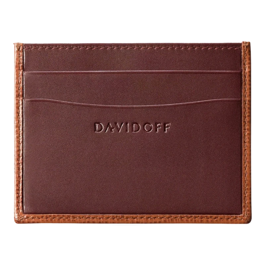 Davidoff Leather Credit Card Holder in Chestnut
