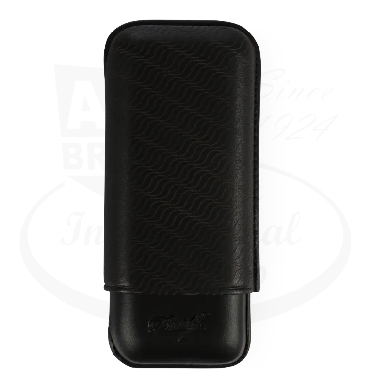 Davidoff R-2 Leather 2 cigar case in black, enjoyment engraving.