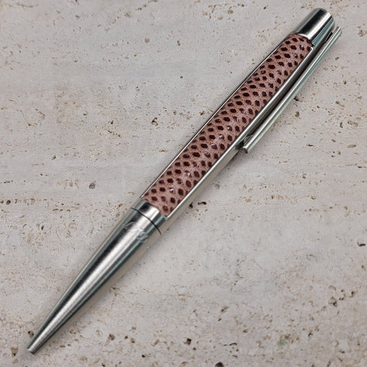 S.T. Dupont Defi Custom Ballpoint Pen Red/Pink Reptile Exotic Leather