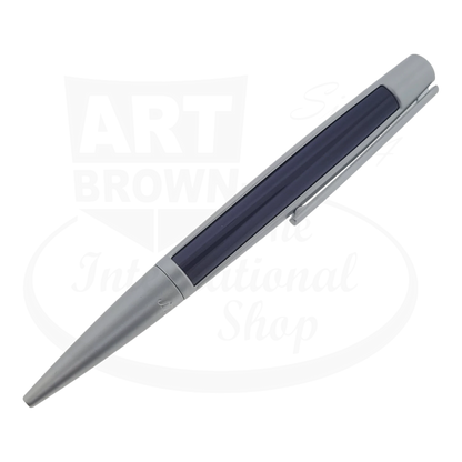 S.T. Dupont Defi Dark Blue & Chrome Ballpoint Pen 405718-2 metal frame sleek aerodynamic design
