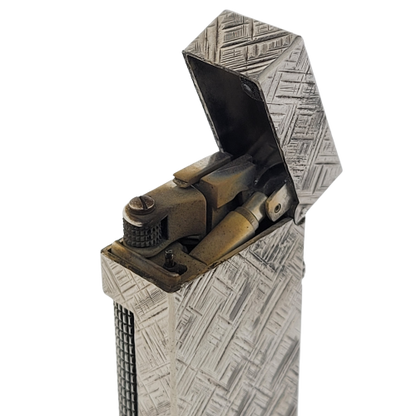 Refurbished Vintage Dunhill Rollagas Silver Cross Hatch Lighter