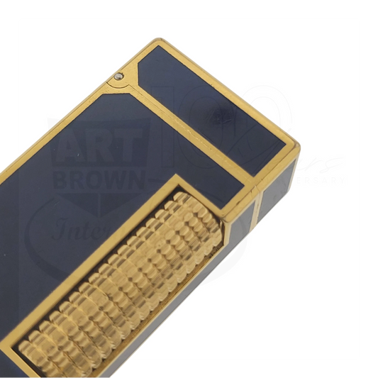 Preowned Vintage Dunhill Blue Lacquer & Gold Rollagas Lighter, Dunhill-25