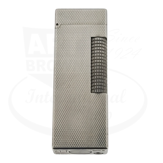 Dunhill Rollagas Silver Barley Grain Dunhill-30 silver-plated brass lighter with textured engraving compact design
