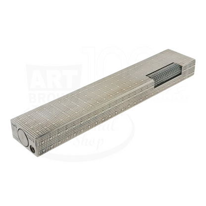 Preowned Dunhill Rollagas Silver Tartan Square Guilloche Table Lighter, Dunhill-31