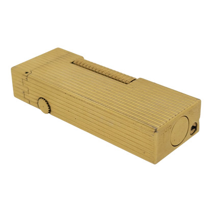 Preowned Dunhill Rollagas Gold Vertical Lines Lighter